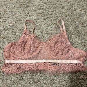 Iris pink bra with lace size small